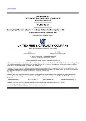 Thumbnail United Fire Group 10-Q Quarterly Report FY 