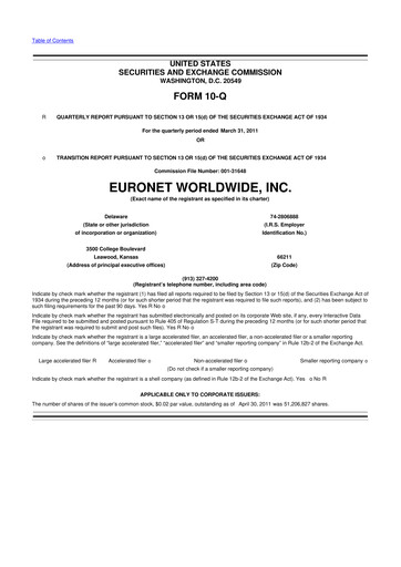 Vorschaubild Euronet Worldwide
 10-Q Quartalsbericht 2011 
