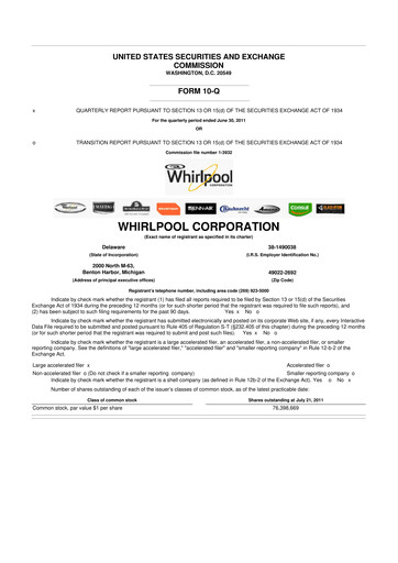 Thumbnail Whirlpool 10-Q Quarterly Report FY 