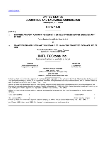 Thumbnail StoneX Group 10-Q Quarterly Report FY2011 