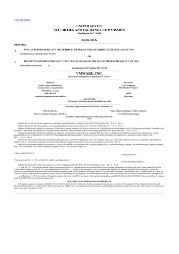 Thumbnail Vmware 10-K Annual Report 2011