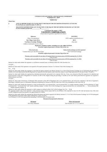 Thumbnail Visteon 10-K Annual Report 2011