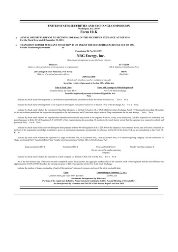 Thumbnail NRG Energy
 10-K Annual Report 2011