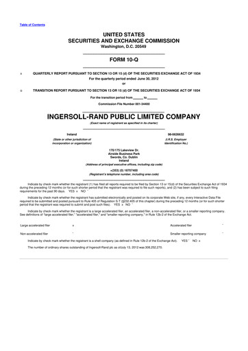 Vorschaubild Trane Technologies
 10-Q Quartalsbericht 2012 