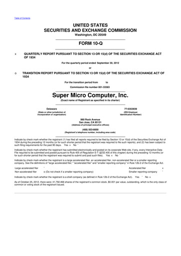 Thumbnail Supermicro 10-Q Quarterly Report FY2013 
