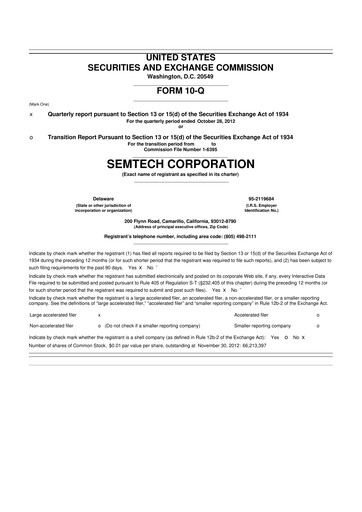 Vorschaubild Semtech 10-Q Quartalsbericht 2013 