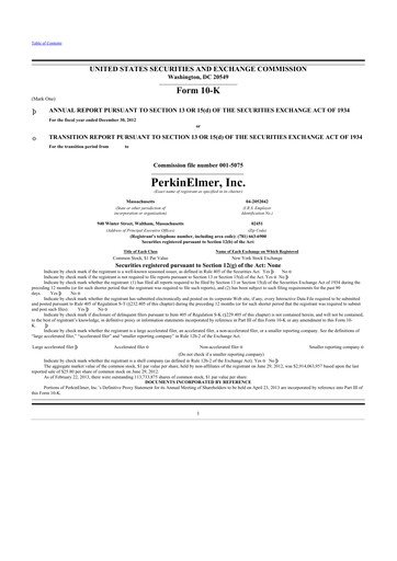 Thumbnail Revvity 10-K Annual Report 2012