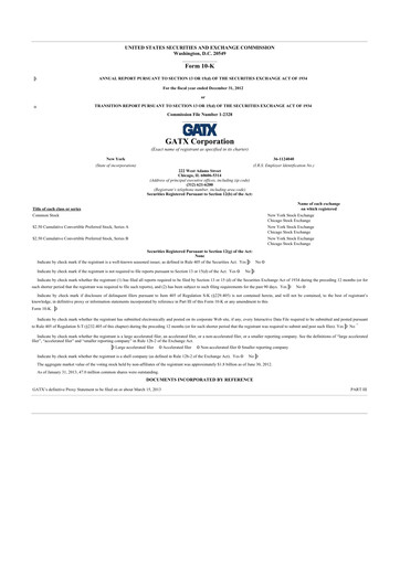 Thumbnail GATX 10-K Annual Report 2012