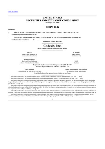 Thumbnail Codexis
 10-K Annual Report 2012