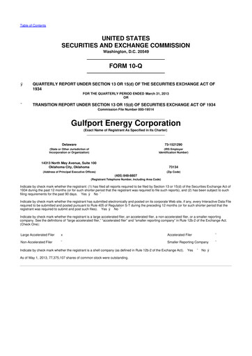 Thumbnail Gulfport Energy 10-Q Quarterly Report FY2013 
