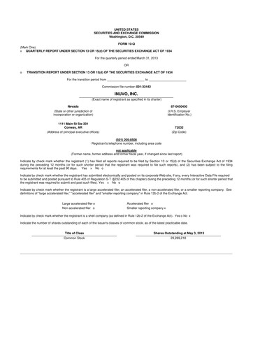 Miniature Inuvo 10-Q Rapport trimestriel 2013 