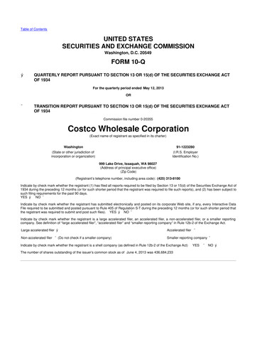 Thumbnail Costco 10-Q Quarterly Report FY2013 