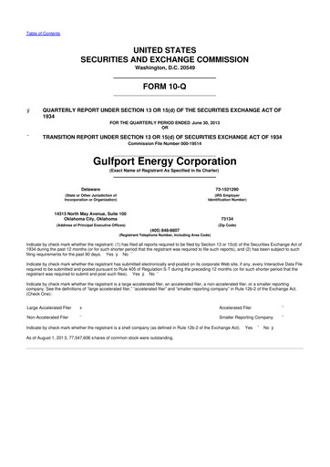 Thumbnail Gulfport Energy 10-Q Quarterly Report FY2013 