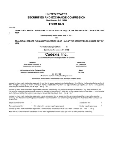 Thumbnail Codexis
 10-Q Quarterly Report FY2013 