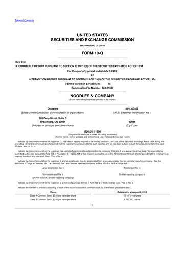 Thumbnail Noodles & Company 10-Q Quarterly Report FY 