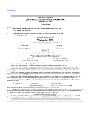 Thumbnail Cimpress 10-K Annual Report 2013