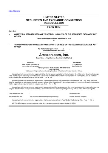 Thumbnail Amazon 10-Q Quarterly Report FY2013 