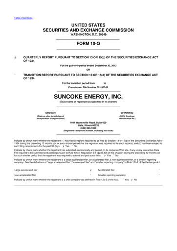 Thumbnail SunCoke Energy
 10-Q Quarterly Report FY2013 
