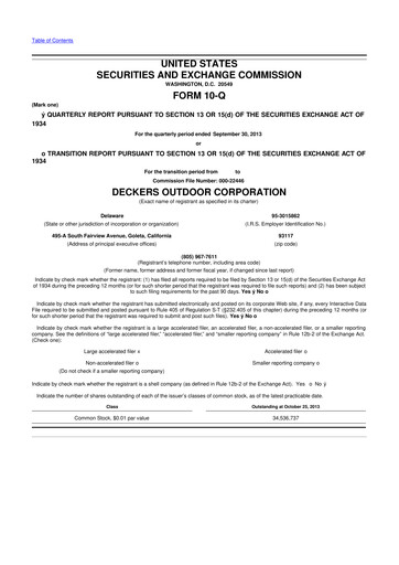 Thumbnail Deckers Brands 10-Q Quarterly Report FY2013 