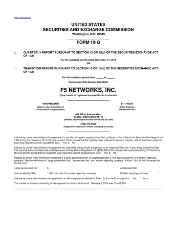 Vorschaubild F5 10-Q Quartalsbericht 2014 