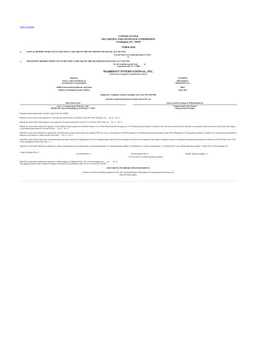 Thumbnail Marriott International 10-K Annual Report 2013