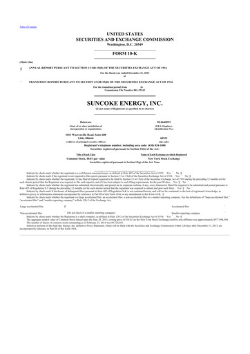 Thumbnail SunCoke Energy
 10-K Annual Report 2013