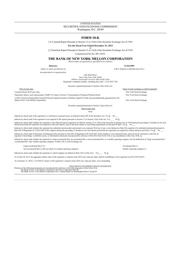 Thumbnail BNY Mellon (Bank of New York Mellon) 10-K Annual Report 2013