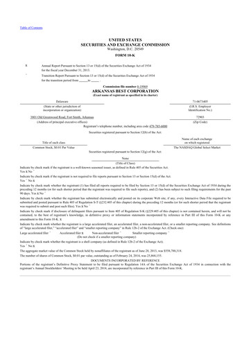 Thumbnail ArcBest 10-K Annual Report 2013