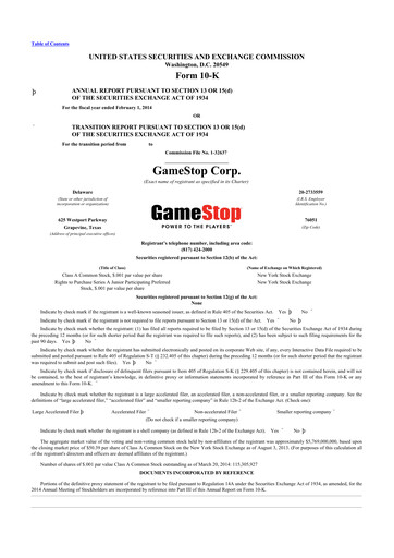 Thumbnail GameStop
 10-K Annual Report 2013