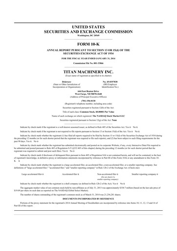 Thumbnail Titan Machinery 10-K Annual Report 2014