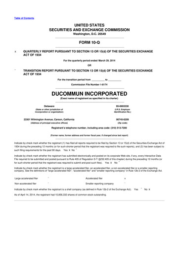 Thumbnail Ducommun 10-Q Quarterly Report FY2014 