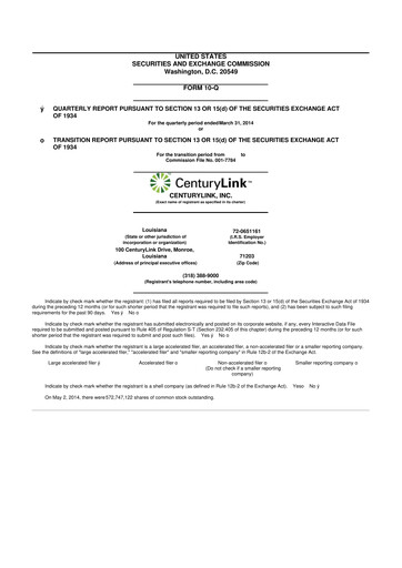 Vorschaubild Lumen Technologies 10-Q Quartalsbericht 2014 