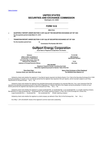 Thumbnail Gulfport Energy 10-Q Quarterly Report FY2014 