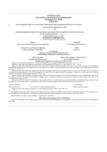 Thumbnail McKesson 10-K Annual Report 2014