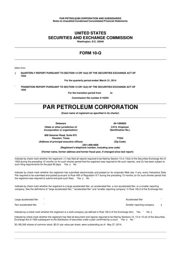 Miniature Par Pacific Holdings 10-Q Rapport trimestriel  