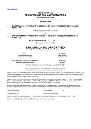 Thumbnail Ducommun 10-Q Quarterly Report FY2014 
