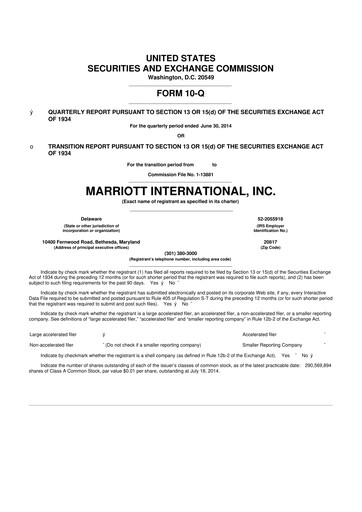 Thumbnail Marriott International 10-Q Quarterly Report FY2014 