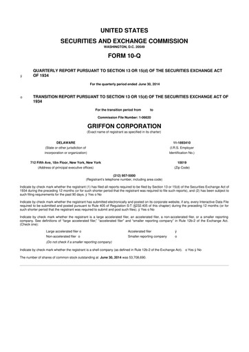 Thumbnail Griffon Corporation
 10-Q Quarterly Report FY 