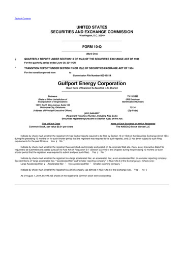 Thumbnail Gulfport Energy 10-Q Quarterly Report FY2014 