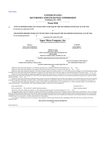 Thumbnail Supermicro 10-K Annual Report 2014