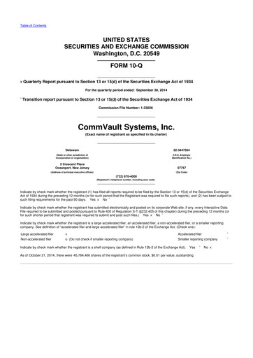 Thumbnail Commvault 10-Q Quarterly Report FY 