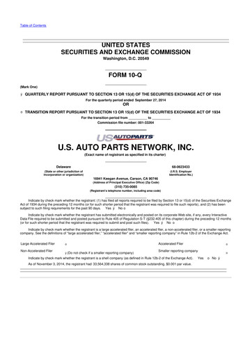 Thumbnail CarParts.com
 10-Q Quarterly Report FY 