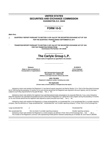 Thumbnail Carlyle Group 10-Q Quarterly Report FY2014 