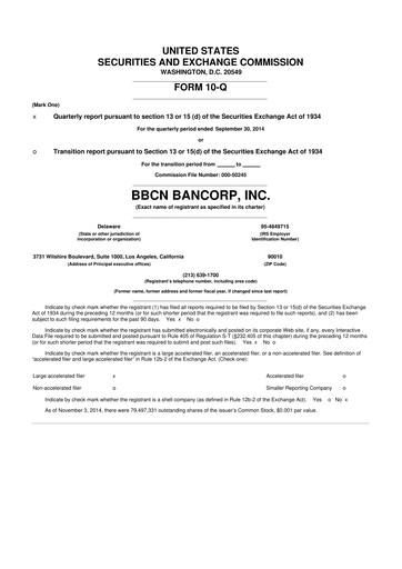 Thumbnail Hope Bancorp 10-Q Quarterly Report FY2014 
