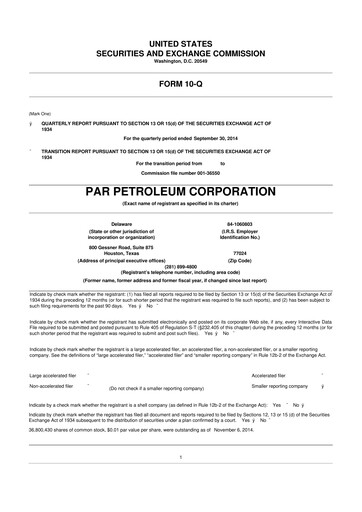 Miniature Par Pacific Holdings 10-Q Rapport trimestriel  
