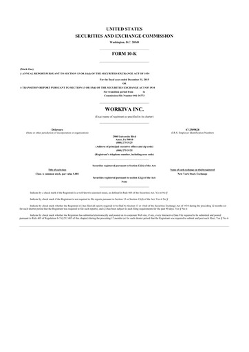 Thumbnail Workiva
 10-K Annual Report 2015