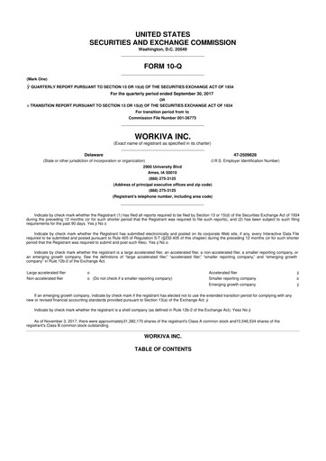Thumbnail Workiva
 10-Q Quarterly Report FY 
