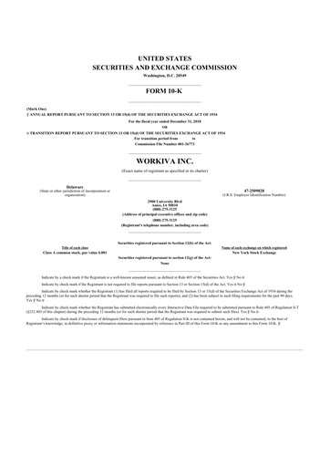 Thumbnail Workiva
 10-K Annual Report 2018