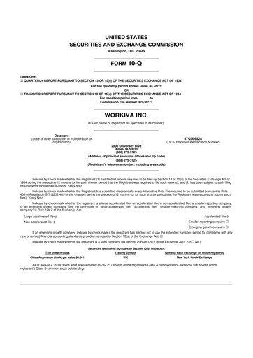 Thumbnail Workiva
 10-Q Quarterly Report FY 