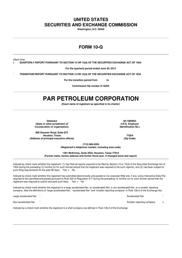 Miniature Par Pacific Holdings 10-Q Rapport trimestriel  